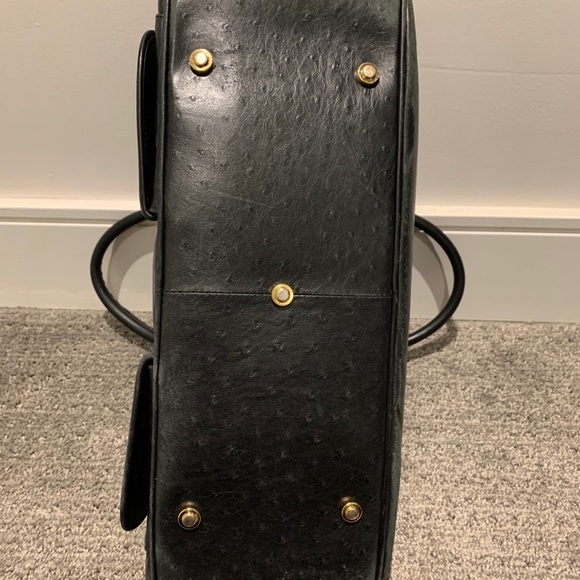 Dior Black Ostrich Double Saddle Bowler - Picture 4 of 11